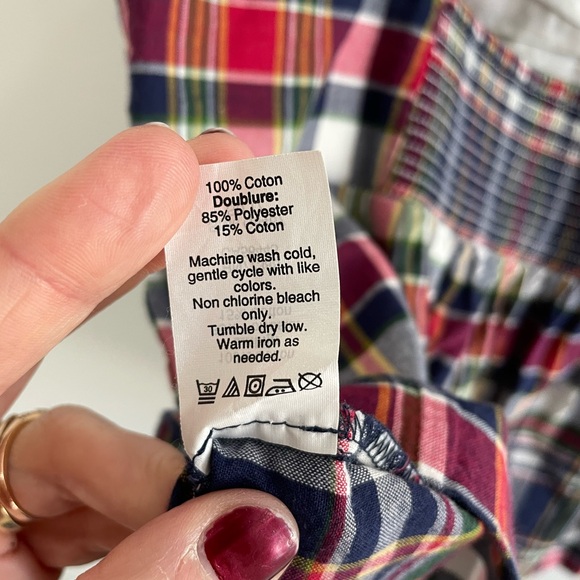 J. Crew Multicolor Plaid adjustable preppy babydoll tank top. - Picture 5 of 5